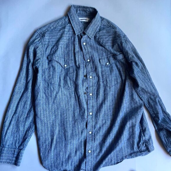Taylor Stitch Western Shirt In Washed Denim - Size XL - 44 - Picture 1 of 6